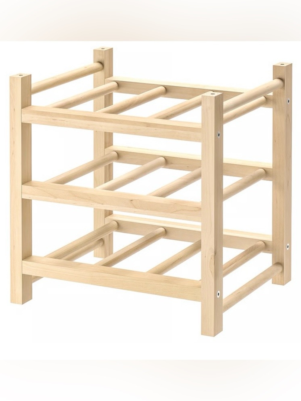 IKEA 9-bottle wine rack, solid wood